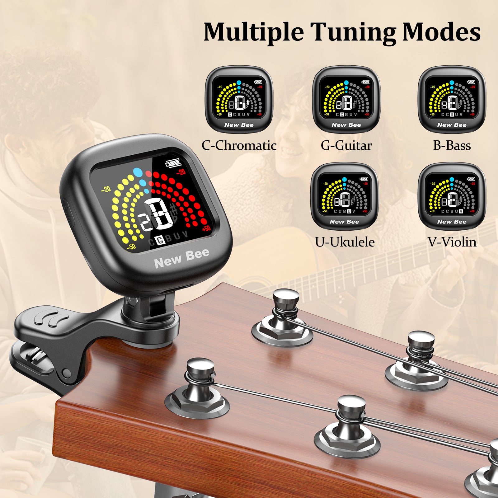 New Bee Guitar Tuner Rechargeable GT40