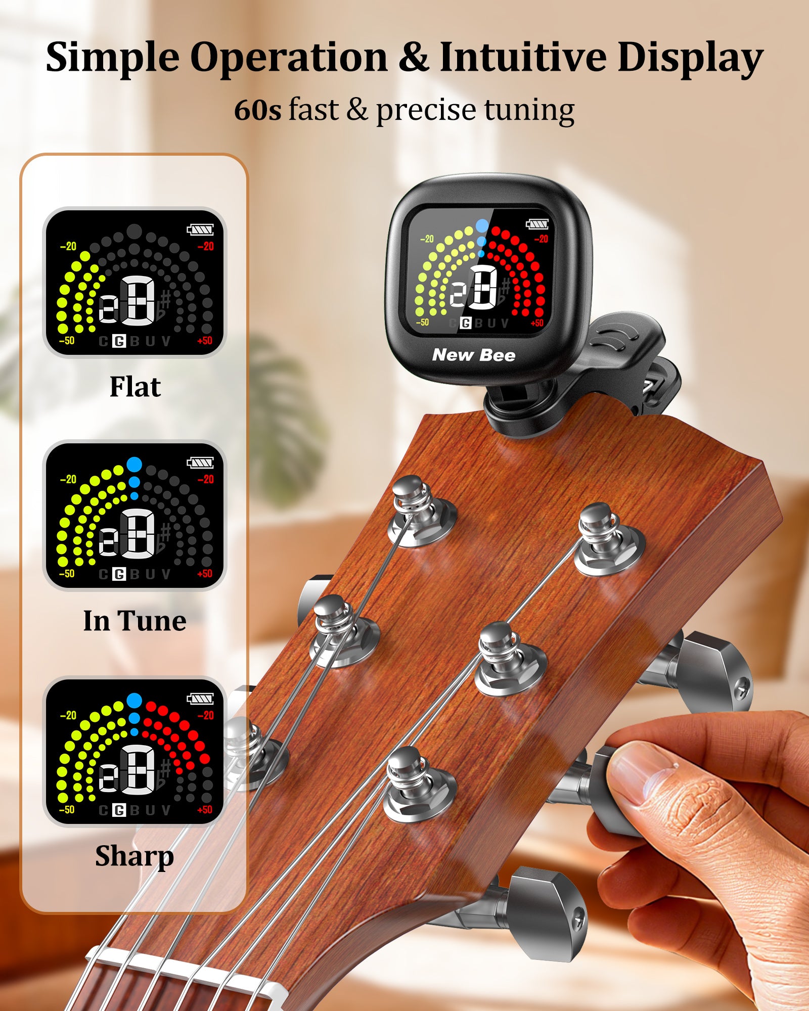 New Bee Guitar Tuner Rechargeable GT40