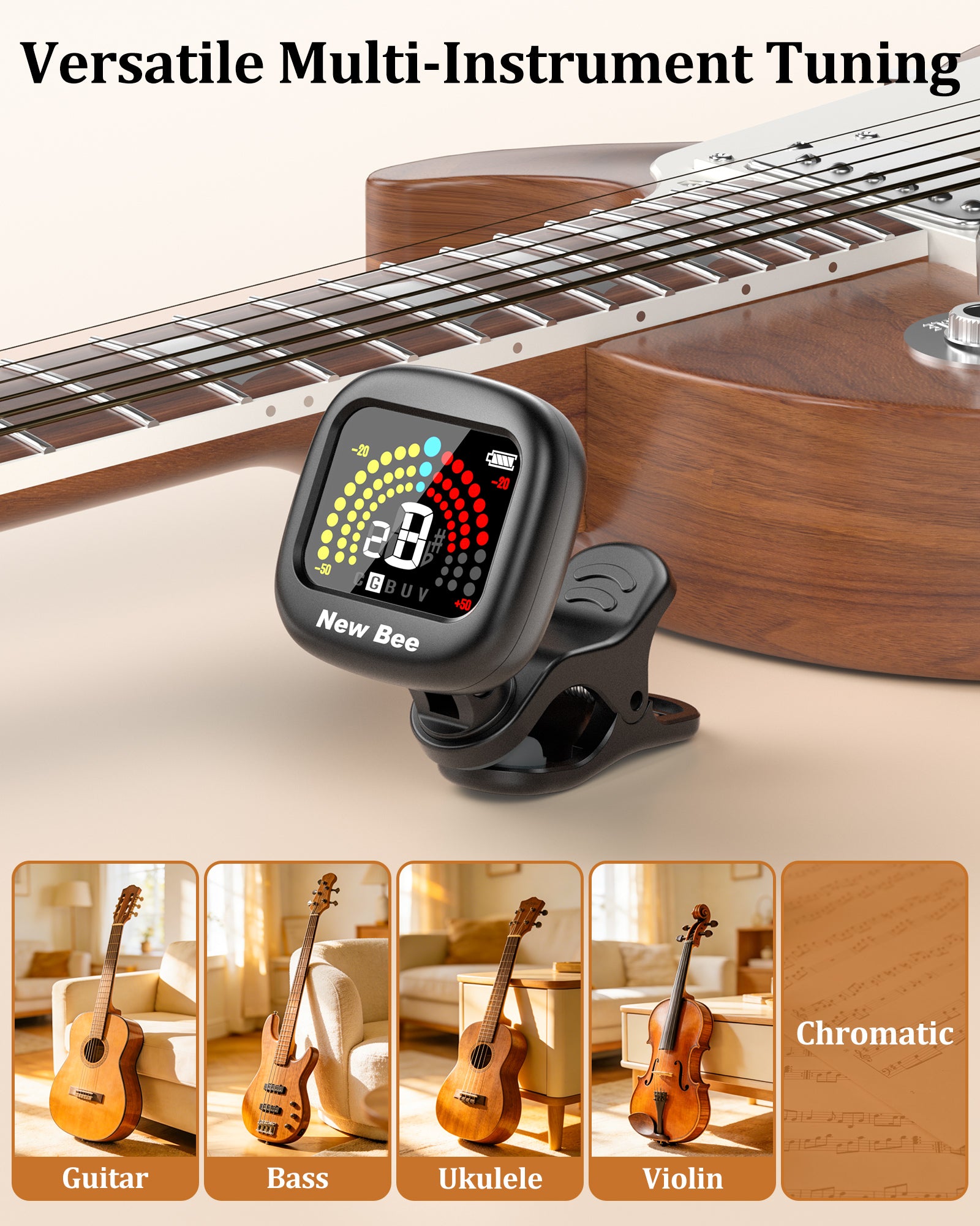 New Bee Guitar Tuner Rechargeable GT40