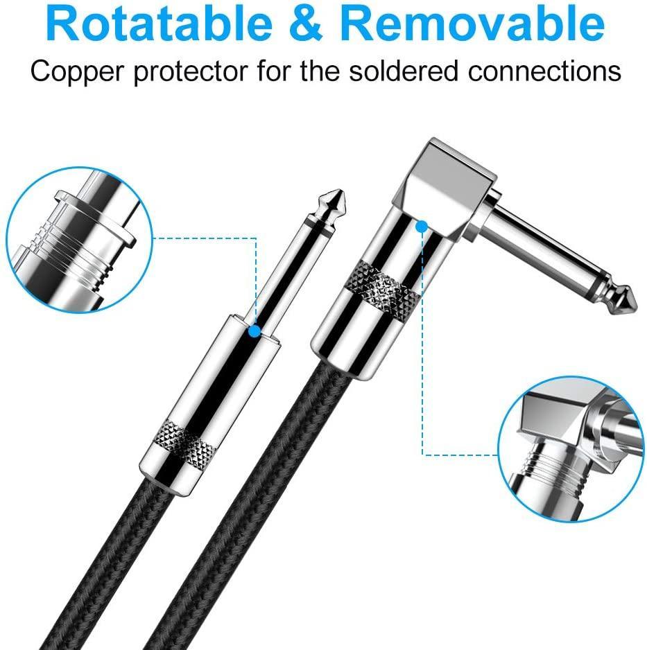 Guitar Cable 20 ft New Bee Electric Instrument Cable Bass AMP Cord 1/4 Straight to Straight for Electric Guitar, Bass Guitar, Electric Mandolin, Pro Audio