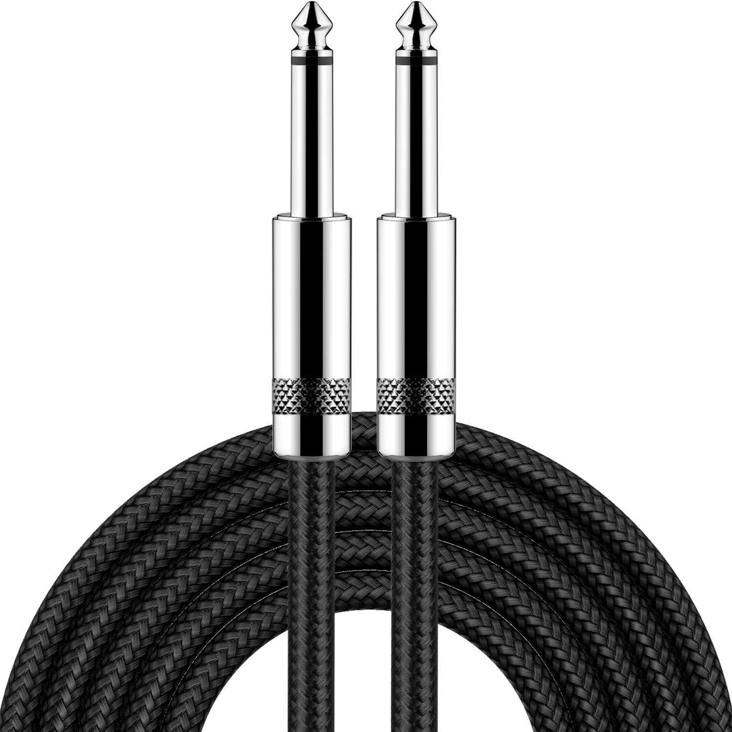 Guitar Cable 20 ft New Bee Electric Instrument Cable Bass AMP Cord 1/4 Straight to Straight for Electric Guitar, Bass Guitar, Electric Mandolin, Pro Audio