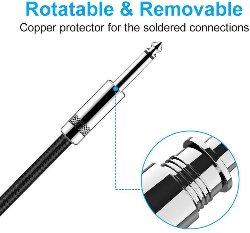 Guitar Cable 10 ft New Bee Electric Instrument Cable Bass AMP Cord 1/4 Straight to Straight for Electric Guitar, Bass Guitar, Electric Mandolin, Pro Audio