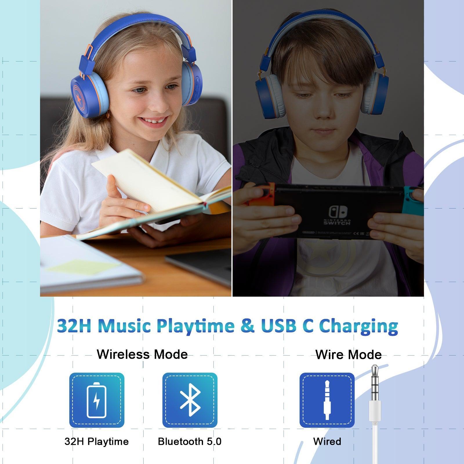 Kids Bluetooth Headphone Blue