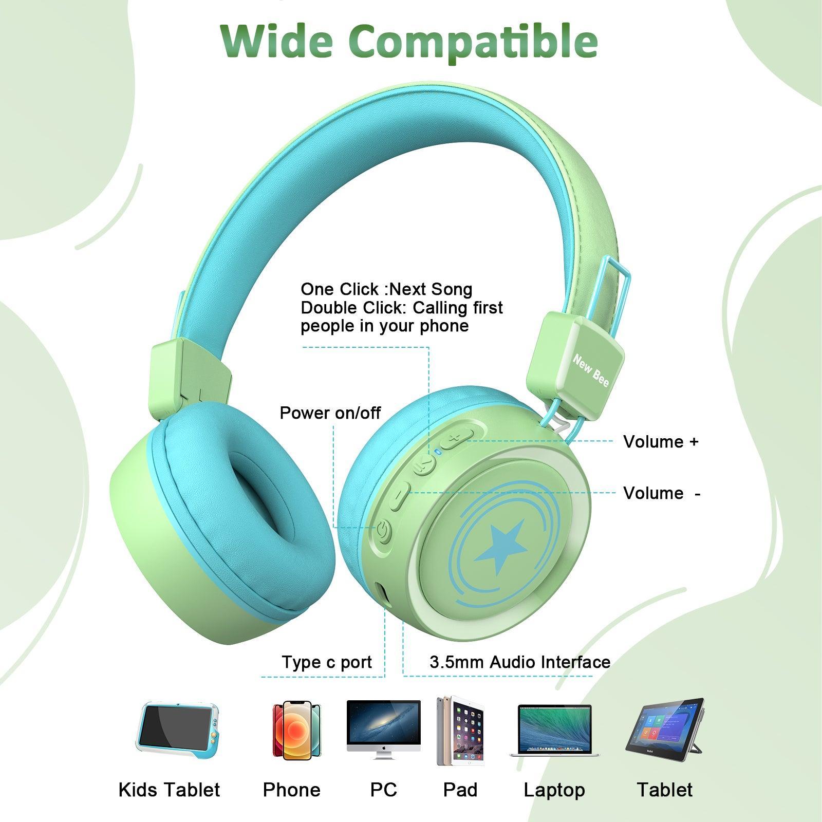 Kids Bluetooth Headphone Green