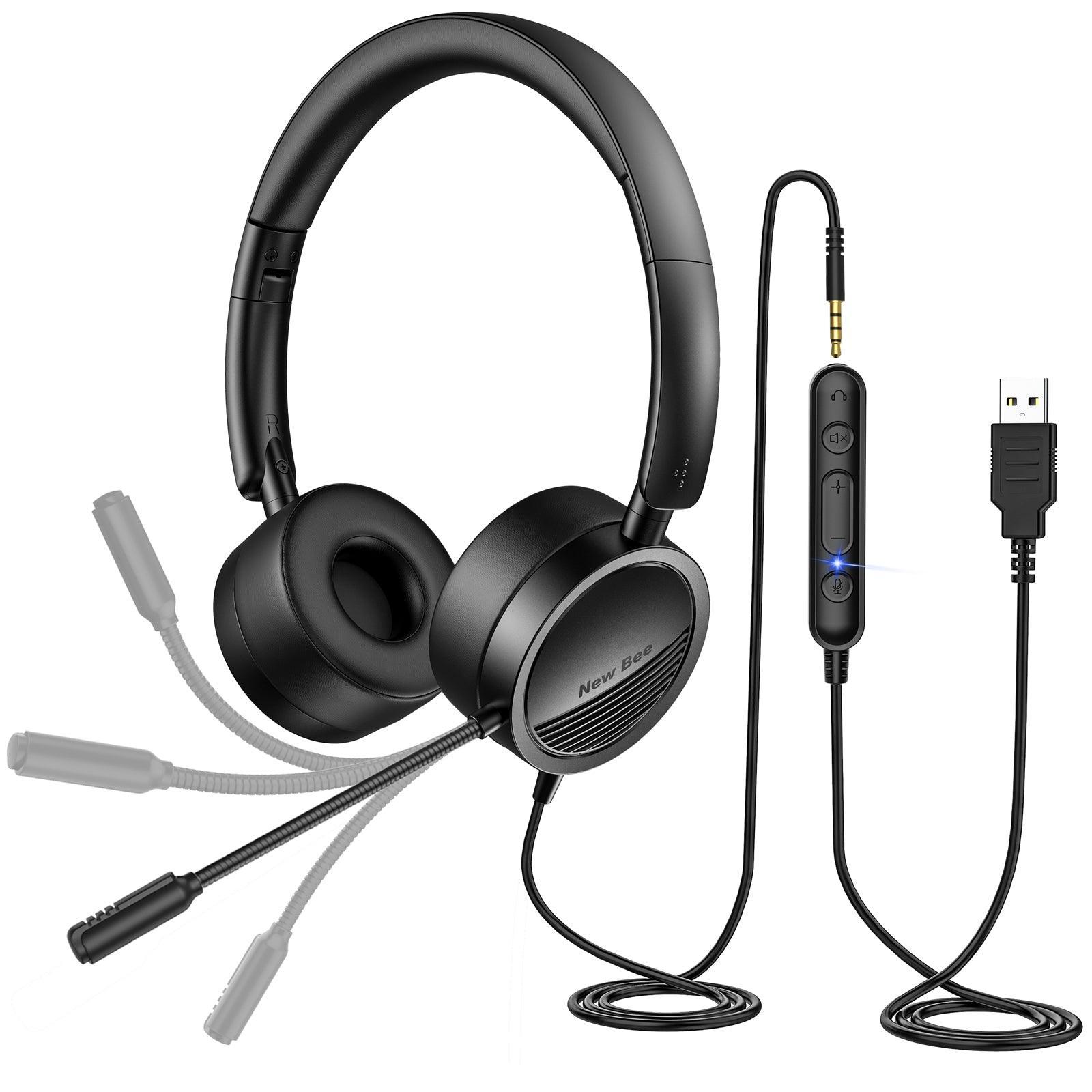 USB Office Computer Headset H360 - New Bee