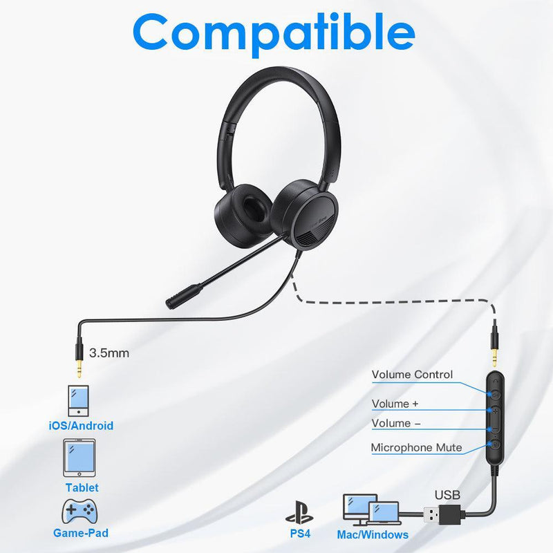 USB Office Computer Headset H360 - New Bee